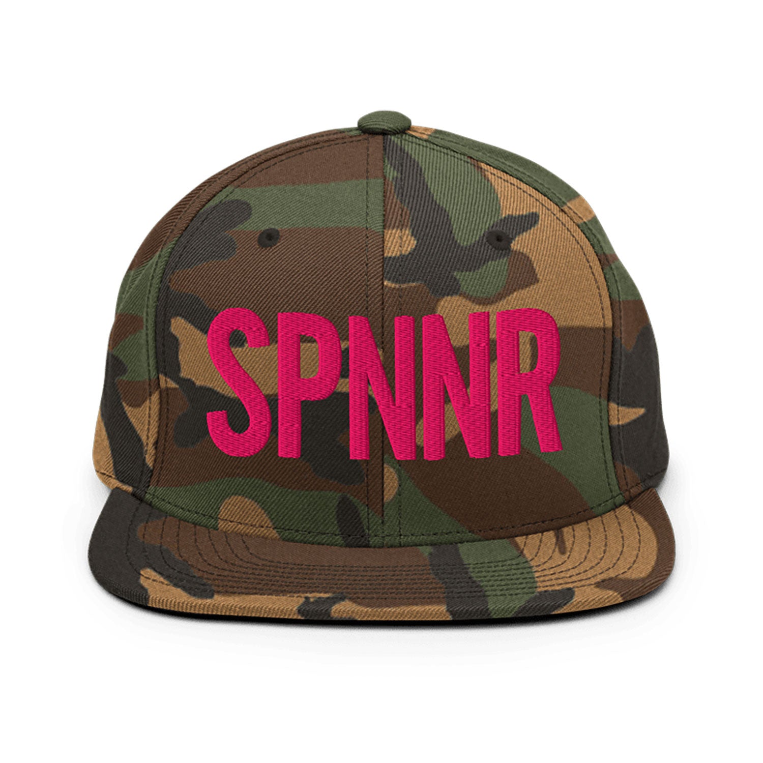 Spinner Snapback The Links Camo Pink golf hat – front view