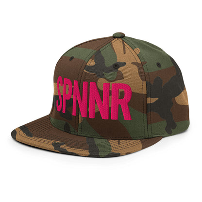 Spinner Snapback The Links Camo Pink golf hat – left front angle
