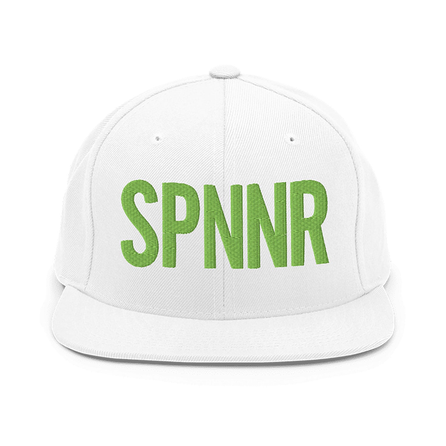 Spinner Snapback The Links White Kiwi golf hat – front view