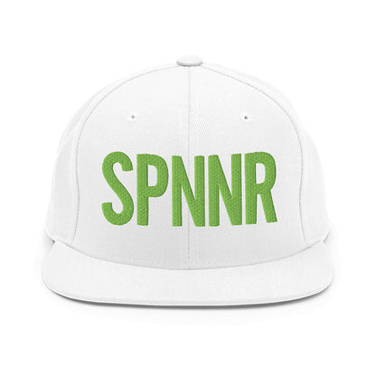 Spinner Snapback The Links White Kiwi golf hat – front view