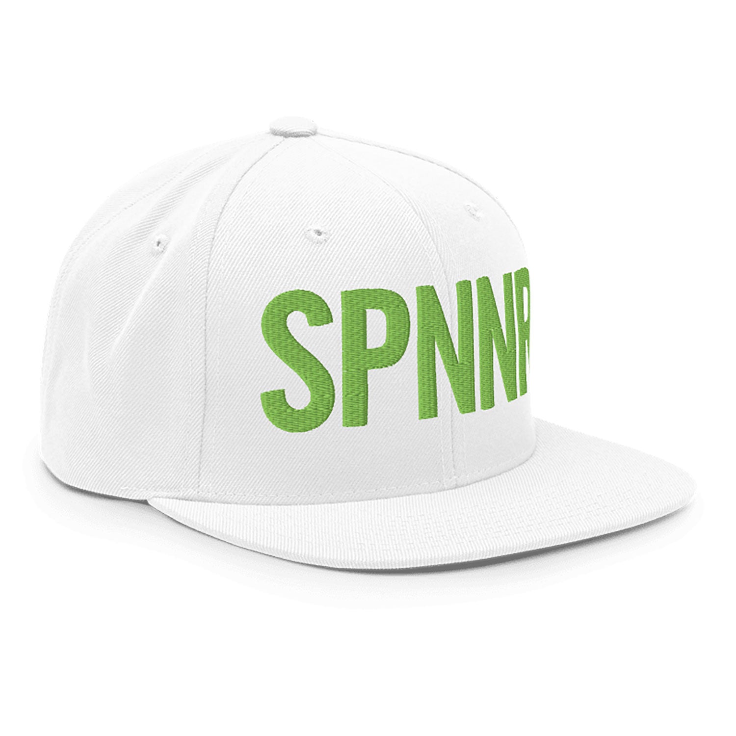 Spinner Snapback The Links White Kiwi golf hat – right front angle