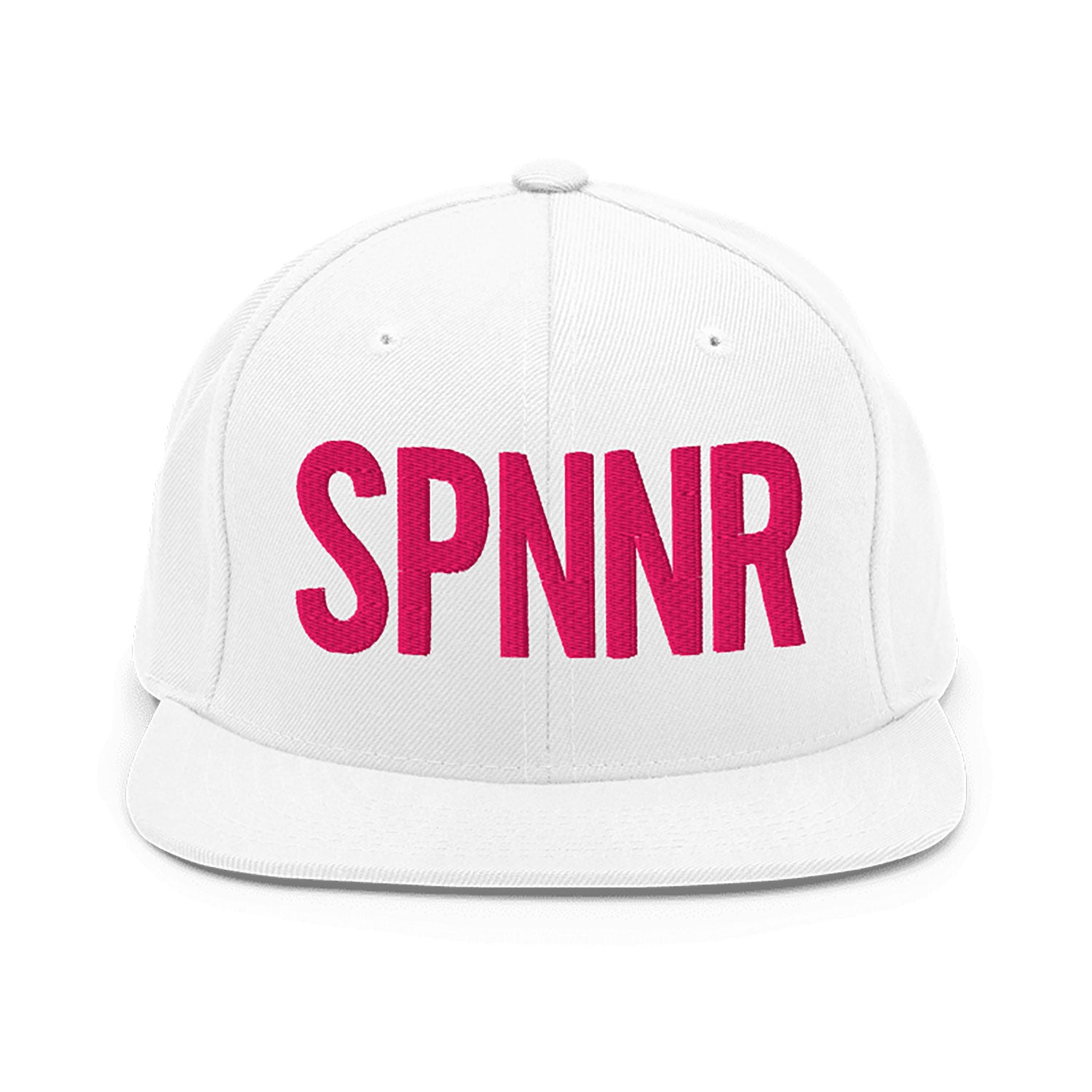Spinner Snapback The Links White Pink golf hat – front view