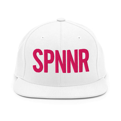 Spinner Snapback The Links White Pink golf hat – front view