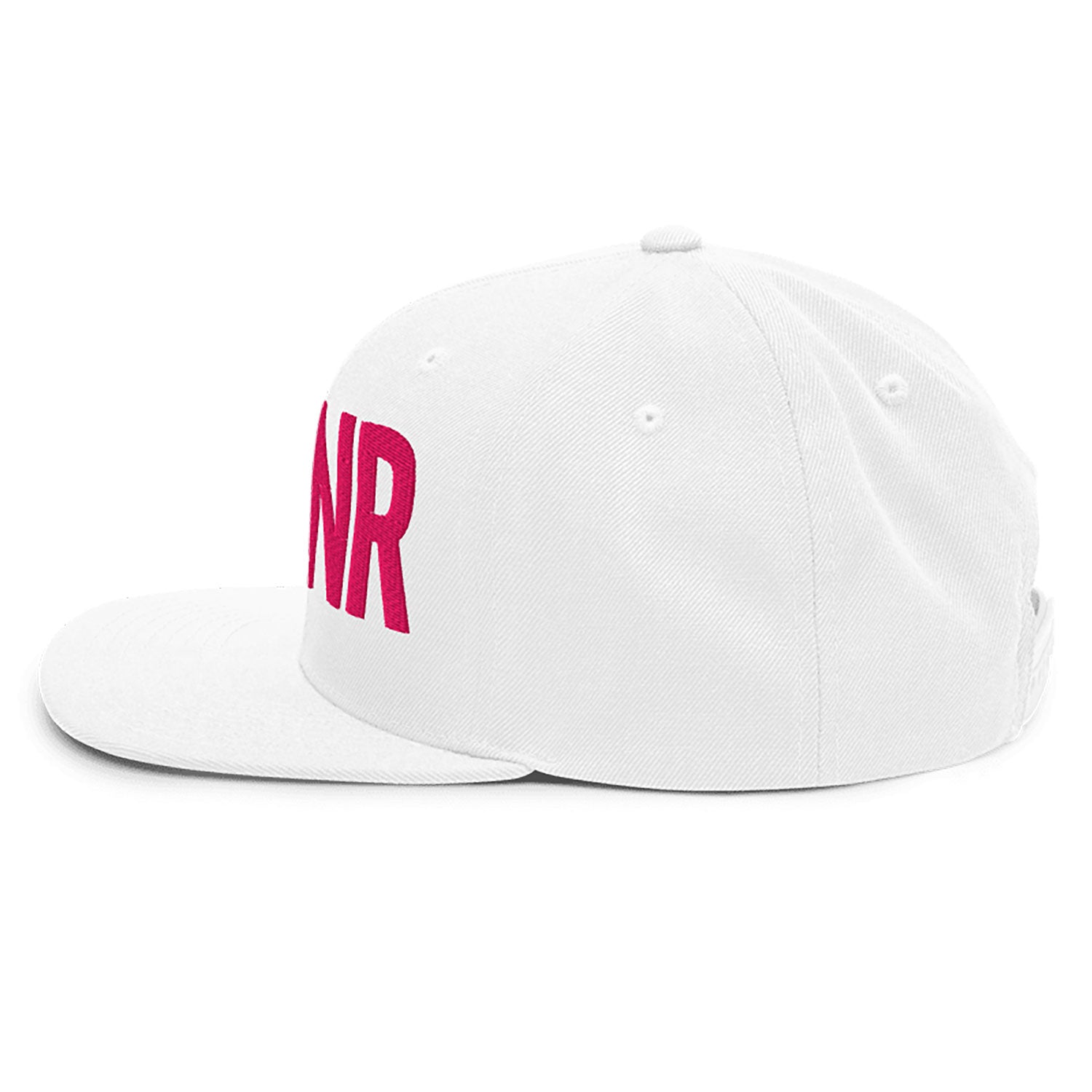 Spinner Snapback The Links White Pink golf hat – left side