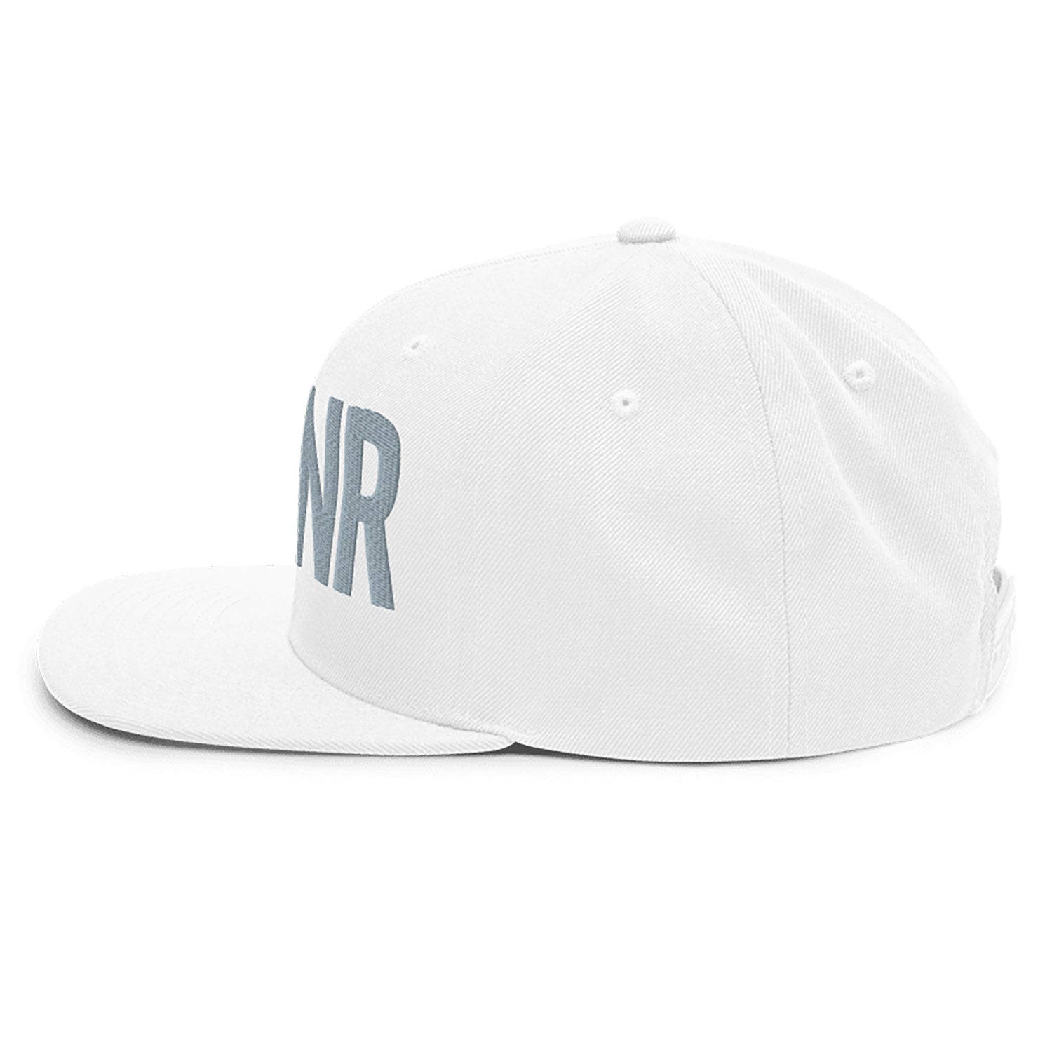 Spinner Snapback The Links White Silver golf hat – left side