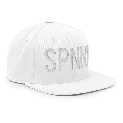 Spinner Snapback The Links White White golf hat – right front angle