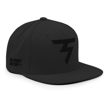 Spinner Snapback The Torrey Black Black golf hat – right front angle