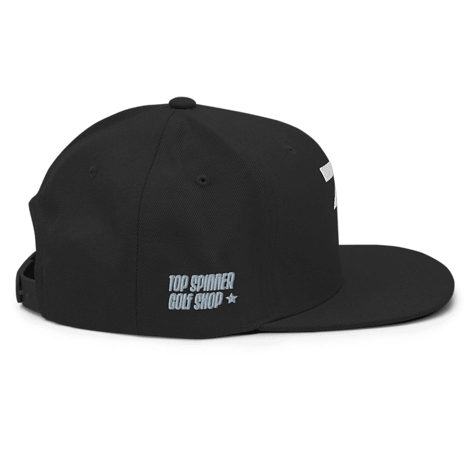 Spinner Snapback The Torrey Black White golf hat – right side