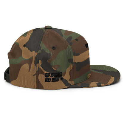 Spinner Snapback The Torrey Camo Black golf hat – right side