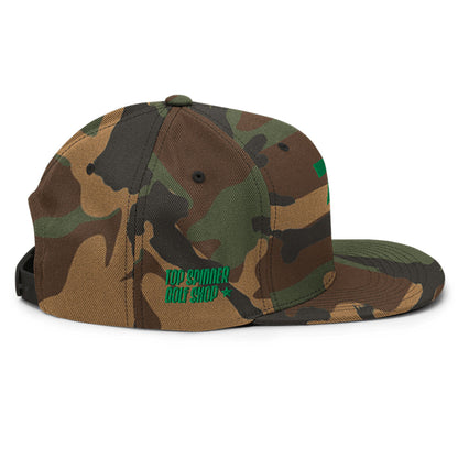 Spinner Snapback The Torrey Camo Kelly golf hat – right side