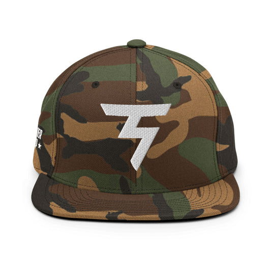 Spinner Snapback The Torrey Camo White golf hat – front view