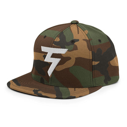 Spinner Snapback The Torrey Camo White golf hat – left front angle