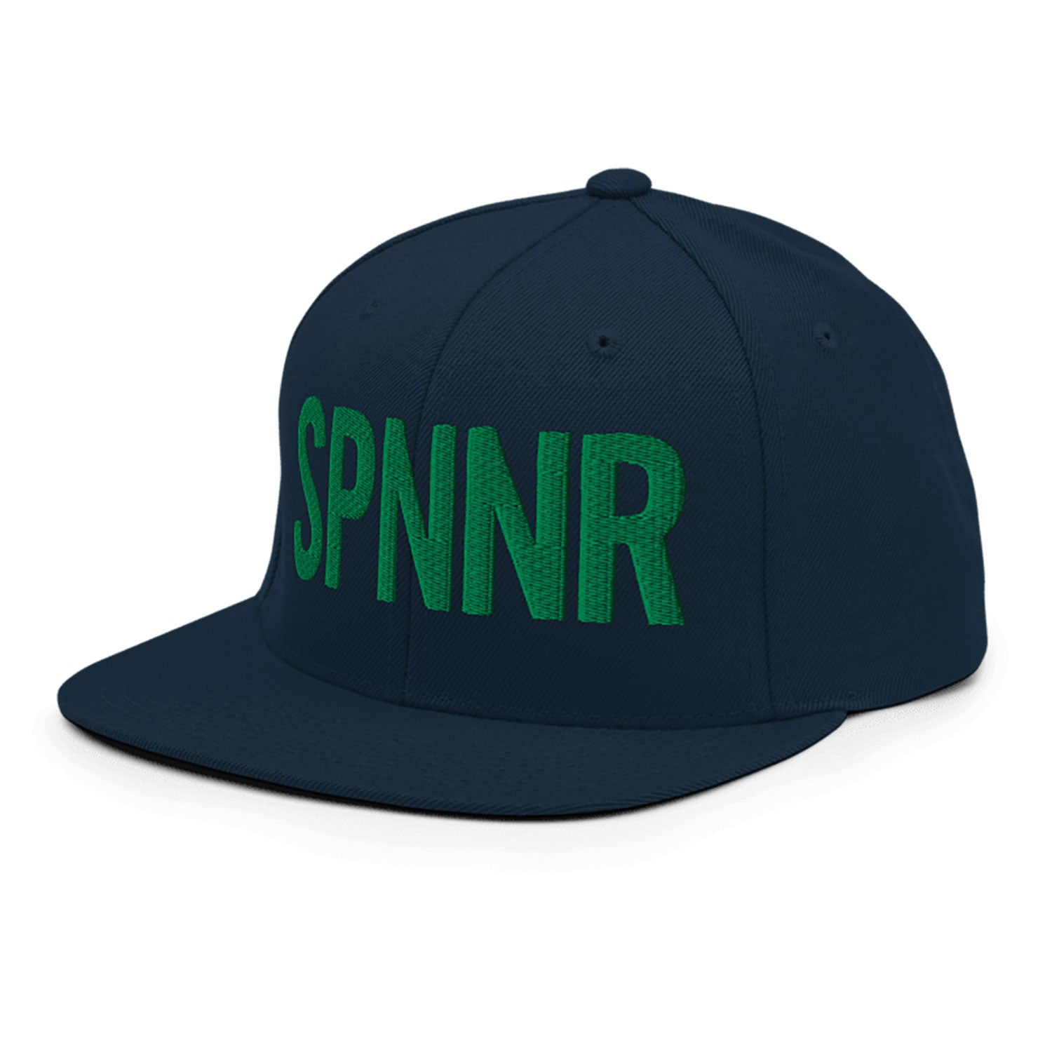 Spinner Snapback The Links Navy Kelly golf hat – left front angle