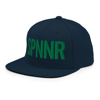 Spinner Snapback The Links Navy Kelly golf hat – left front angle