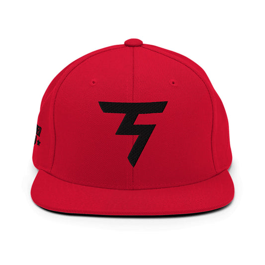 Spinner Snapback The Torrey Red Black golf hat – front view