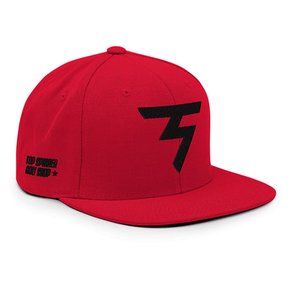 Spinner Snapback The Torrey Red Black golf hat – right front angle