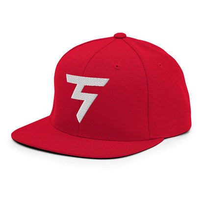 Spinner Snapback The Torrey Red White golf hat – left front angle
