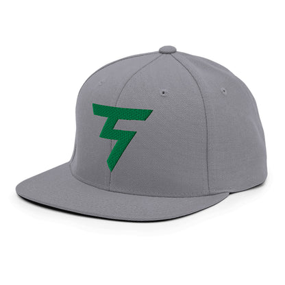 Spinner Snapback The Torrey Silver Kelly golf hat – left front angle