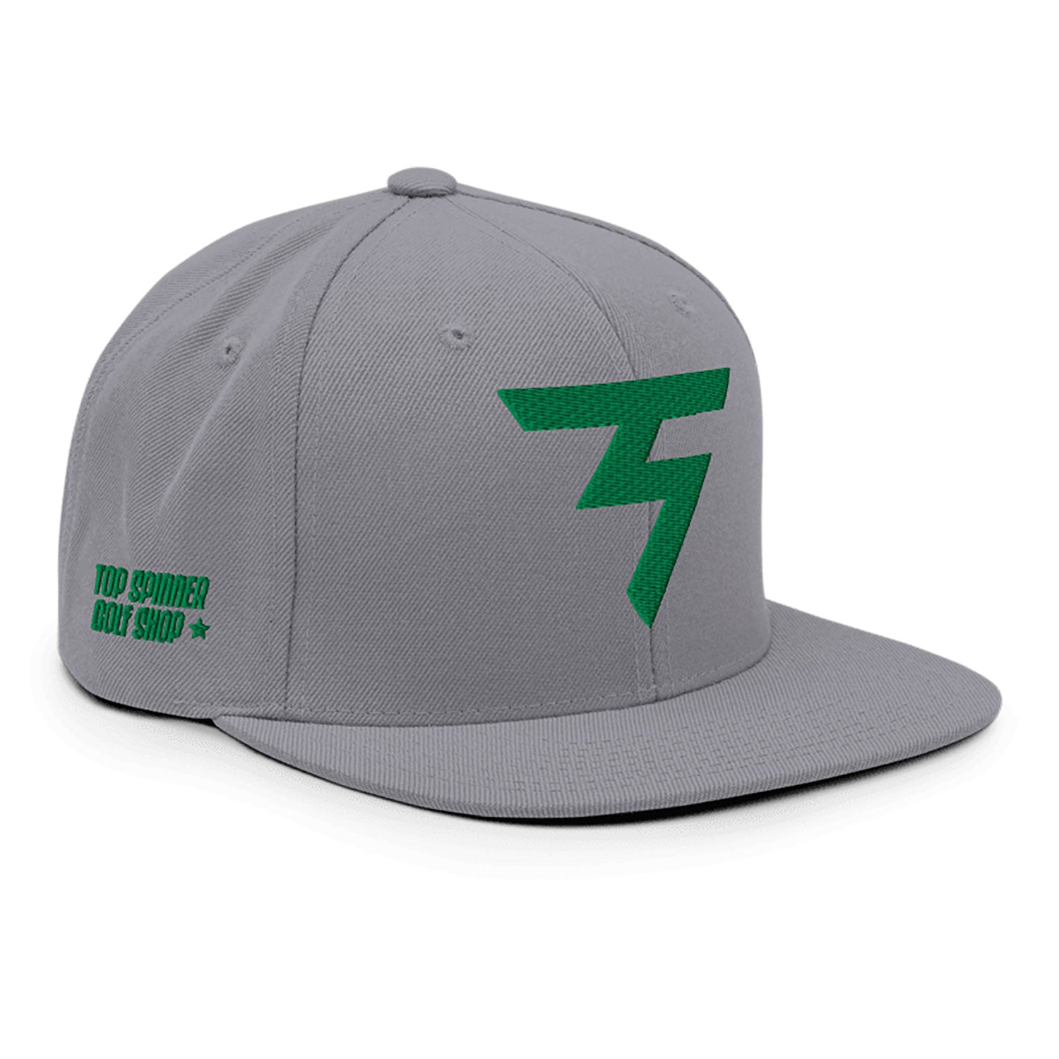 Spinner Snapback The Torrey Silver Kelly golf hat – front view