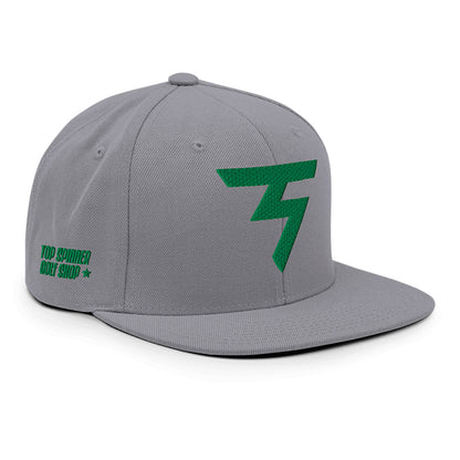 Spinner Snapback The Torrey Silver Kelly golf hat – right front angle