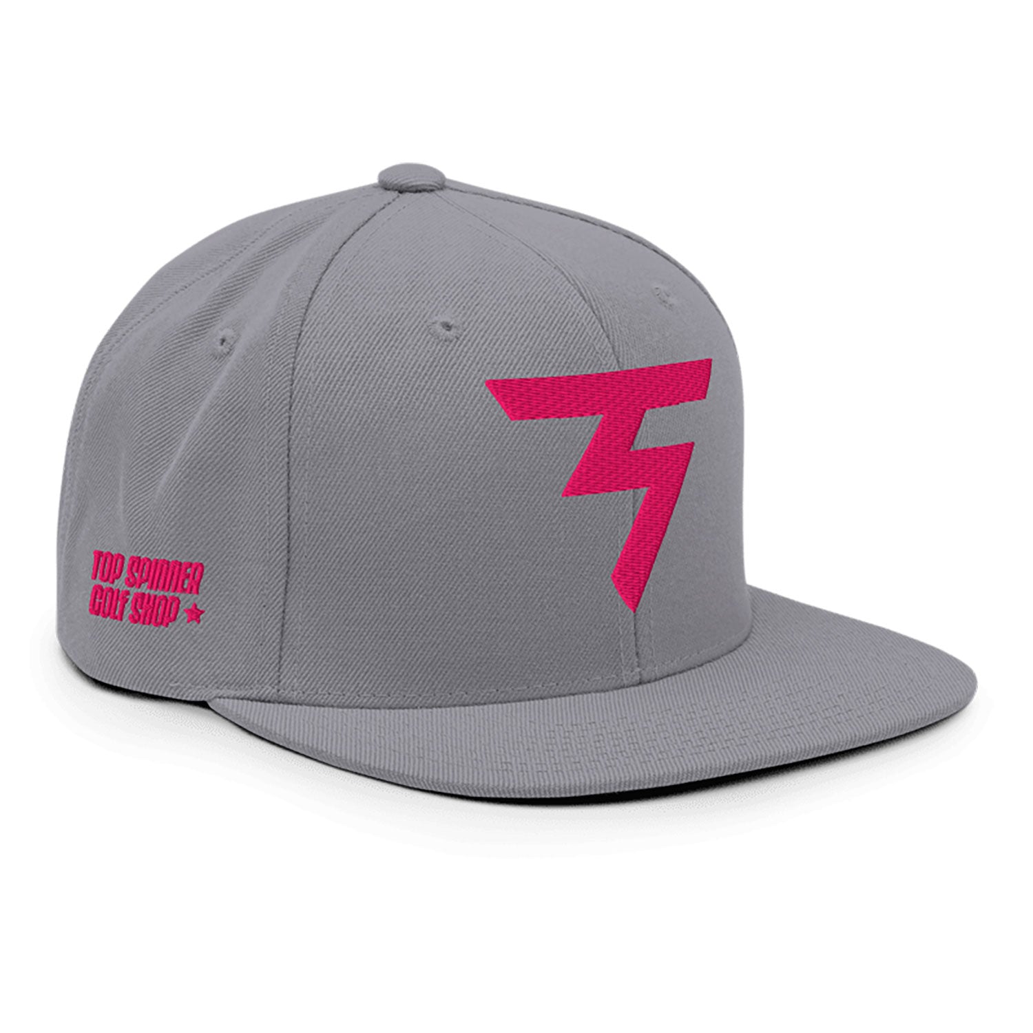 Spinner Snapback The Torrey Silver Pink golf hat – right front angle