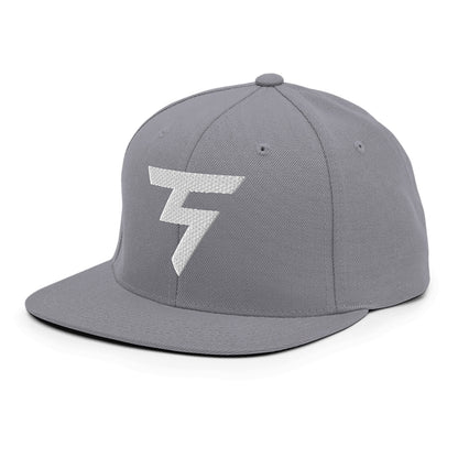 Spinner Snapback The Torrey Silver White golf hat – left front angle