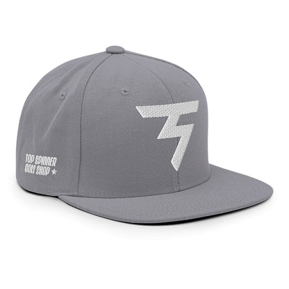 Spinner Snapback The Torrey Silver White golf hat – right front angle