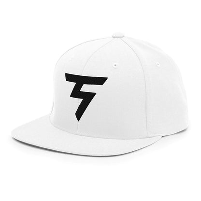 Spinner Snapback The Torrey White Black golf hat – left front angle