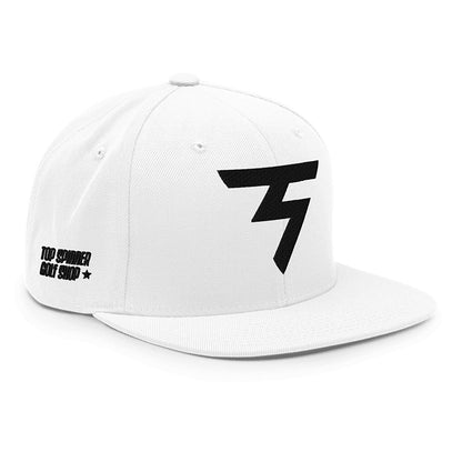 Spinner Snapback The Torrey White Black golf hat – right front angle
