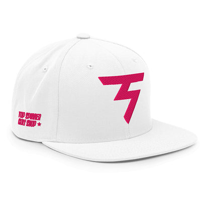 Spinner Snapback The Torrey White Pink golf hat – right front angle