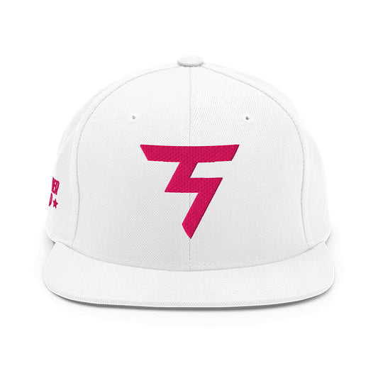 Spinner Snapback The Torrey White Pink golf hat – front view