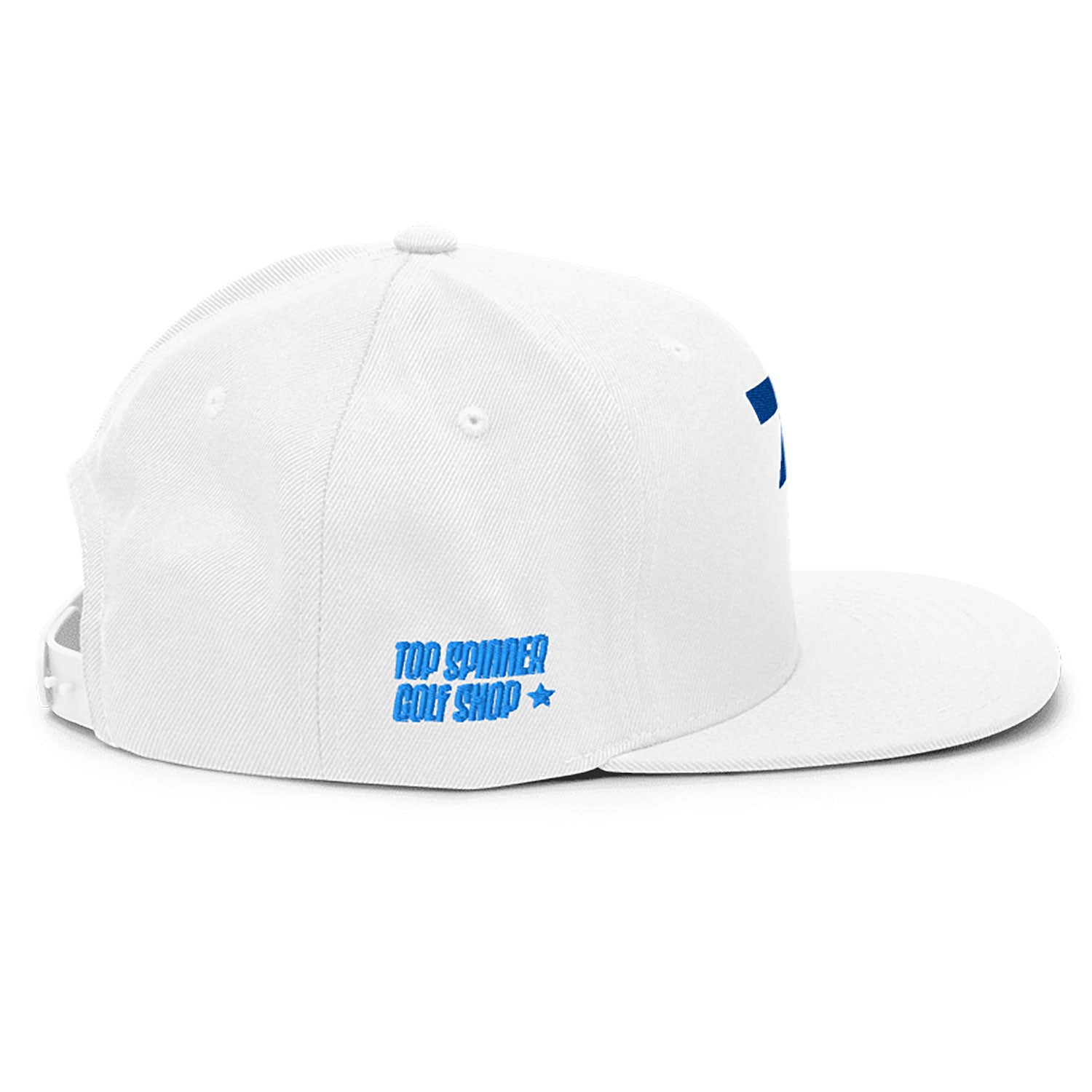 Spinner Snapback The Torrey White Royal golf hat – right side