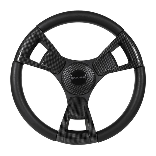 Gussi Italia® Model 13 Black/Carbon Fiber Steering Wheel For E-Z-GO