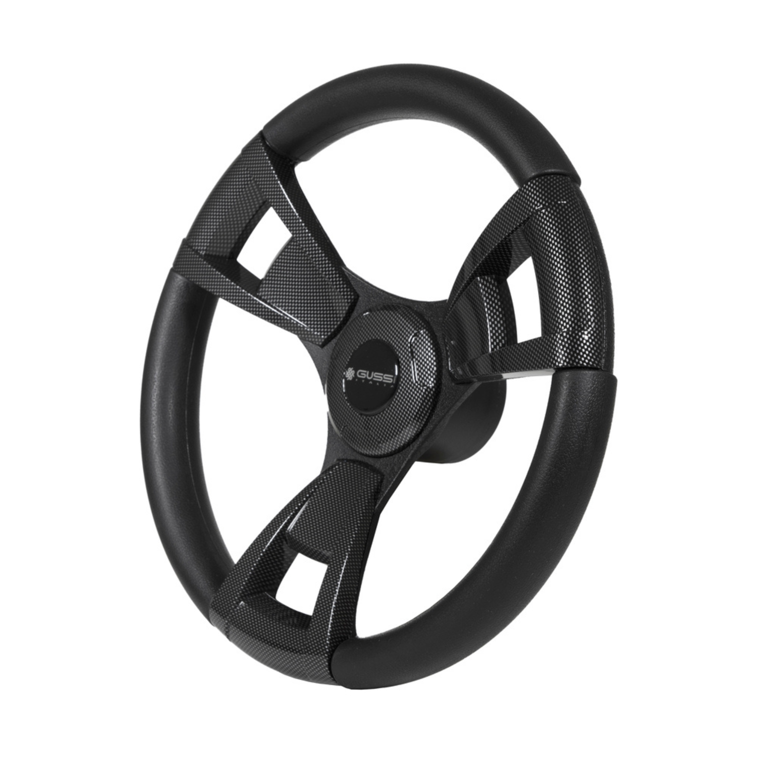 Gussi Italia® Model 13 Black/Carbon Fiber Steering Wheel For E-Z-GO