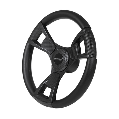 Gussi Italia® Model 13 Black/Carbon Fiber Steering Wheel For E-Z-GO