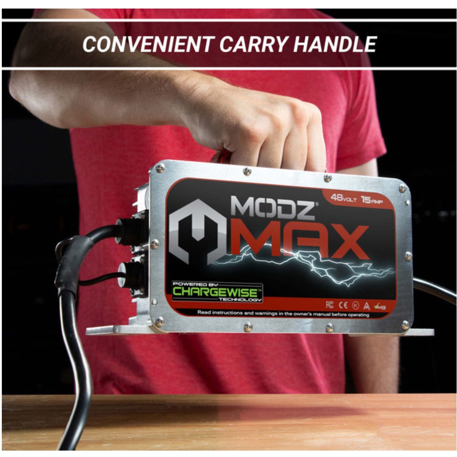 MODZ MAX48 15 Amp EZGO RXV & TXT48 Battery Charger for 48 Volt Golf Carts