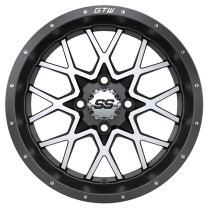 Vortex 14 inch GTW golf cart wheel - Matte Grey / Silver
