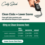 Golf Pocket Mag Towel - Black & Golf Club Water Brush Pro Bundle