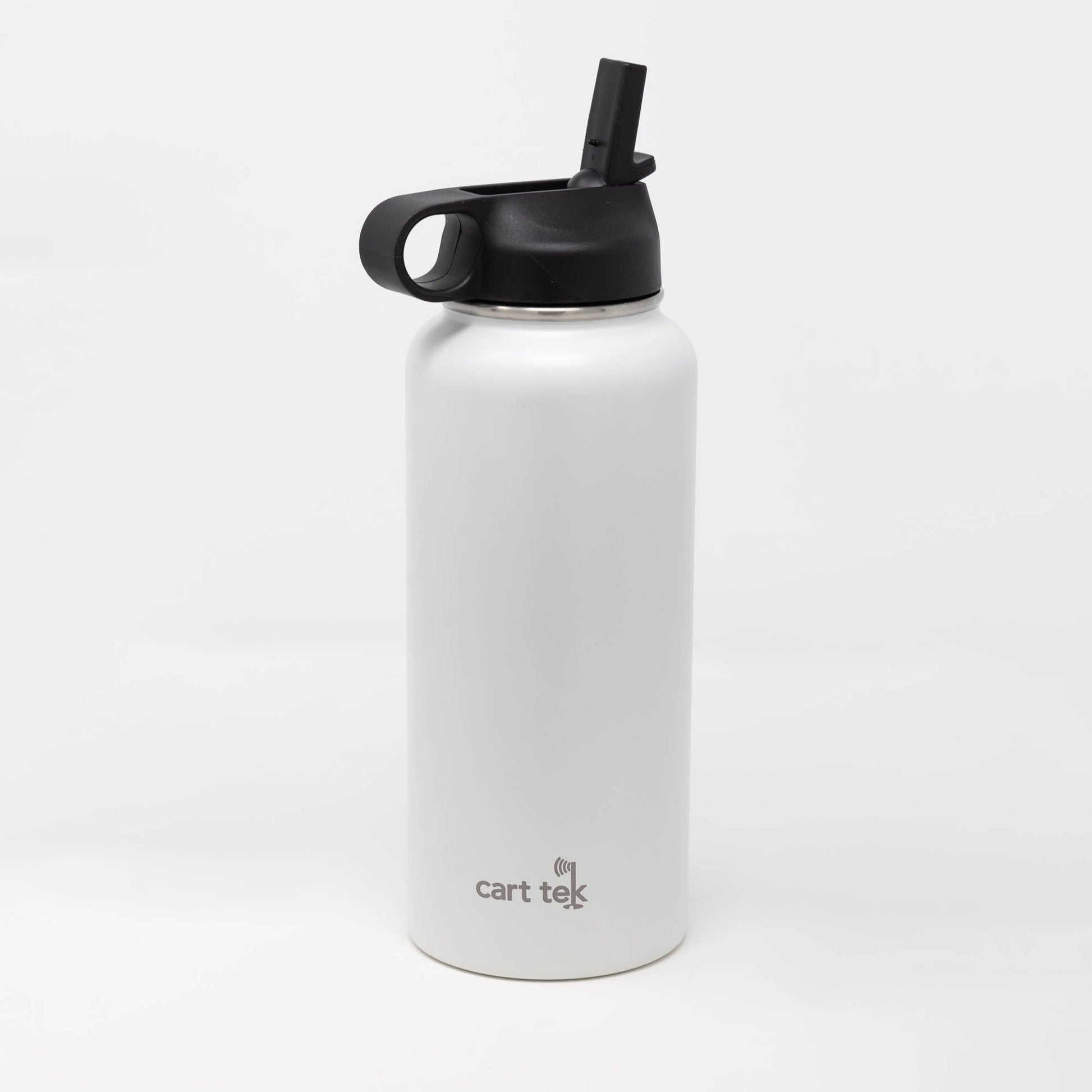 White Cart Tek 32 Oz Thermos Cup Water Bottle and XL Drink Holder Combo