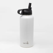 White Cart Tek 32 Oz Thermos Cup Water Bottle and XL Drink Holder Combo