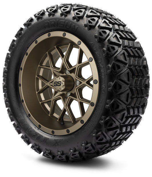 MODZ® 14" Vortex Matte Bronze Wheels & Off-Road Tires Combo (Arisun X-Trail All-Terrain 23x10-14)