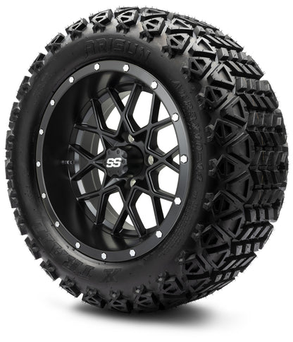 MODZ® 14" Vortex Matte Black Wheels & Off-Road Tires Combo (Xcomp Gladiator 23-10-14 Radial)