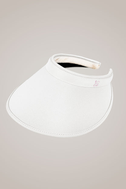 White Wide Brim Slide On Visor