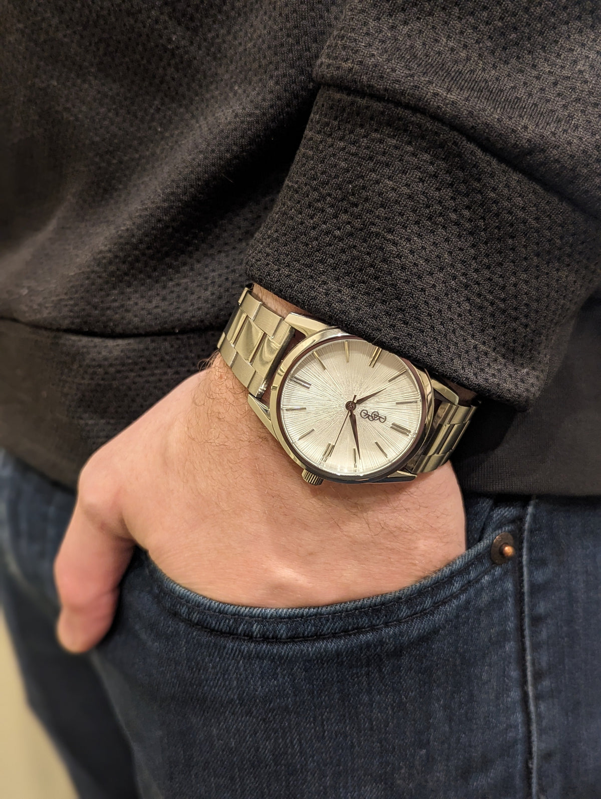 White Sunburst Watch