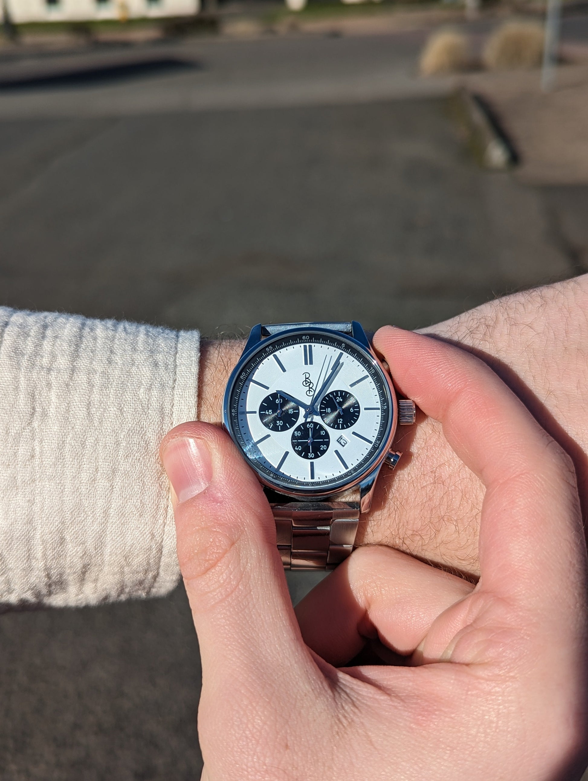White and Black Chronograph