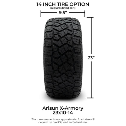 MODZ® 14" Matrix Silver Wheels & Off-Road Tires Combo (Xcomp Gladiator 23-10-14 Radial)