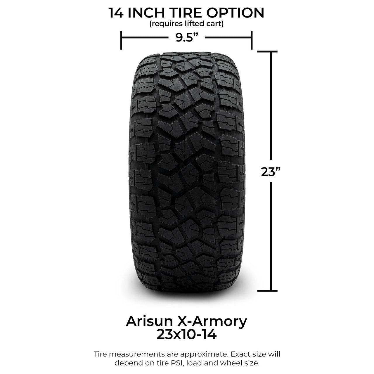 MODZ® 14" Renegade Matte Black Wheels & Off-Road Tires Combo (Xcomp Gladiator 23-10-14 Radial)