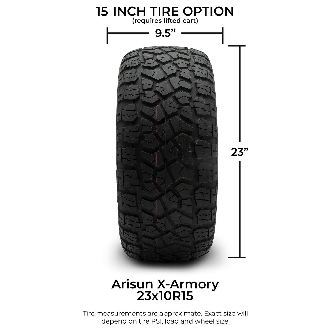 MODZ® 15" Vampire Glossy Black Wheels & Off-Road Tires Combo (Arisun X-Trail All-Terrain 23x10-15)