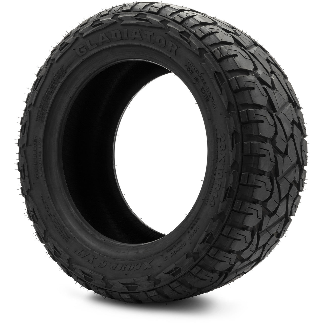 Xcomp® Gladiator 23x10-R14 Steel Belted Radial Golf Cart Tire - angle view