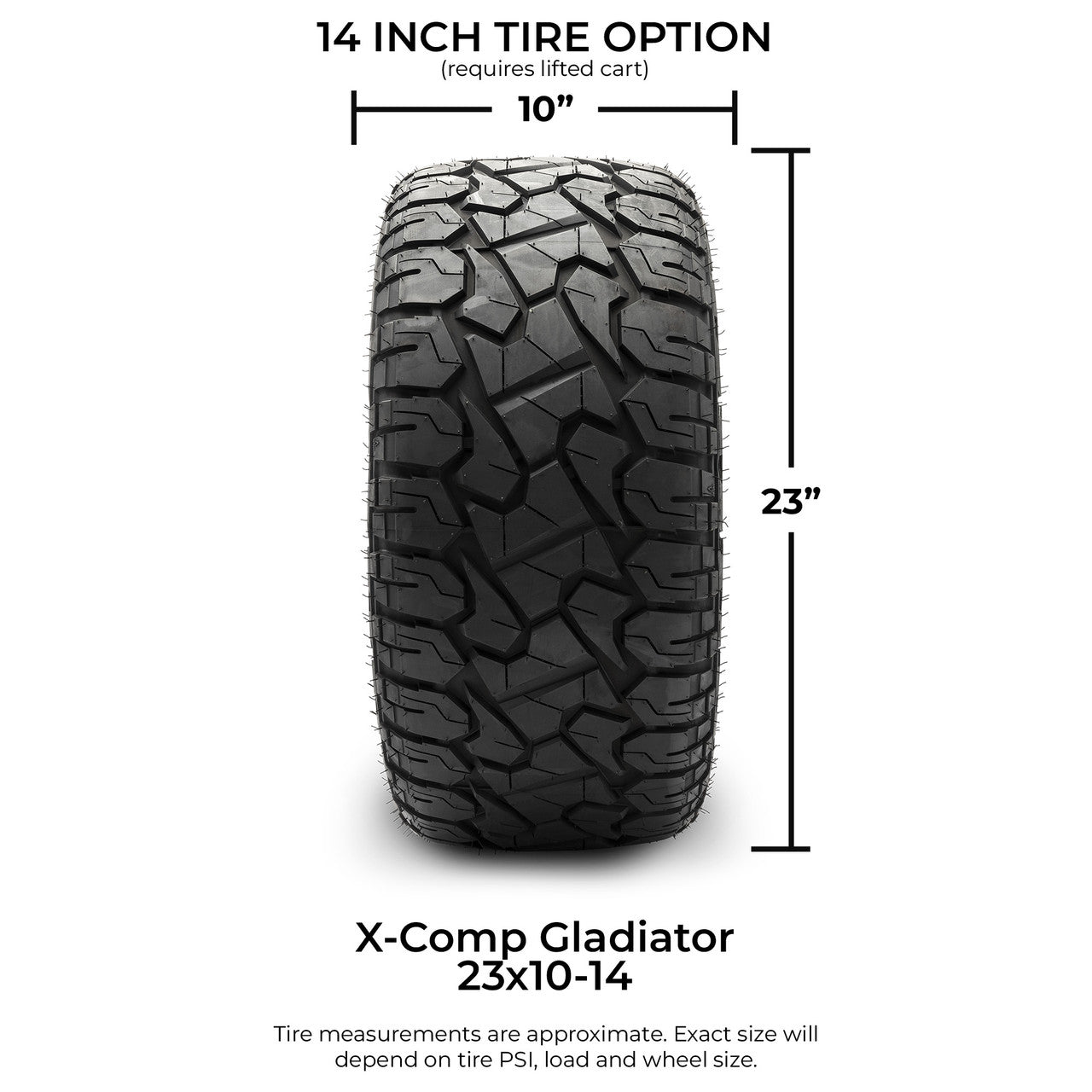 MODZ® 14" Falcon Matte Bronze Wheels & Off-Road Tires Combo (Xcomp Gladiator 23-10-14 Radial)